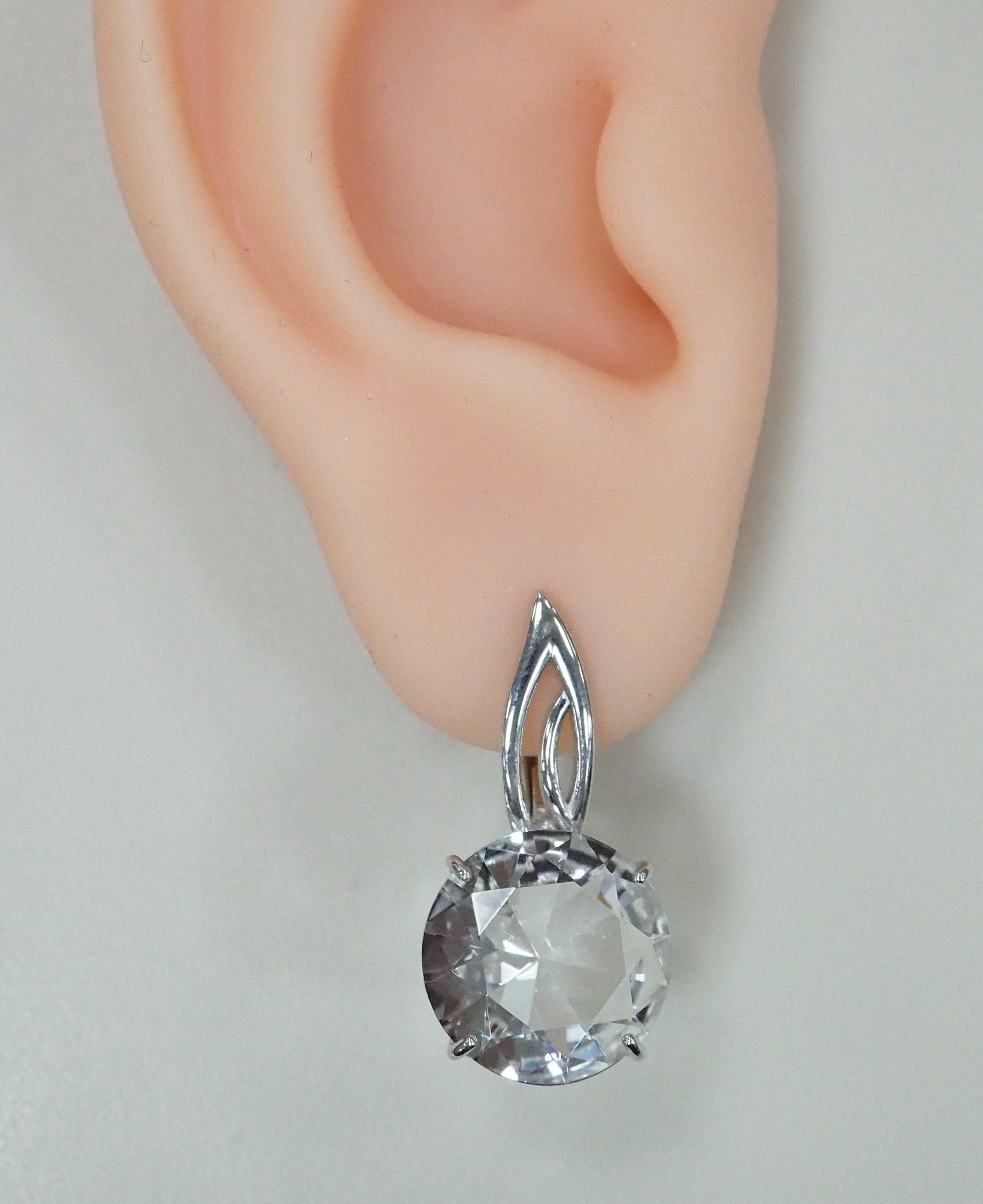 Серебряные серьги с горным хрусталем